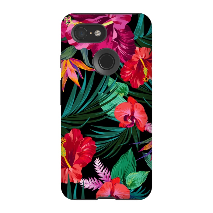 Pixel 3 StrongFit Exotic Flowers by ArtsCase