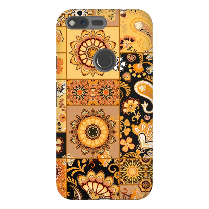 Pixel XL StrongFit Patchwork with Paisley and Mandala in Colorful by ArtsCase