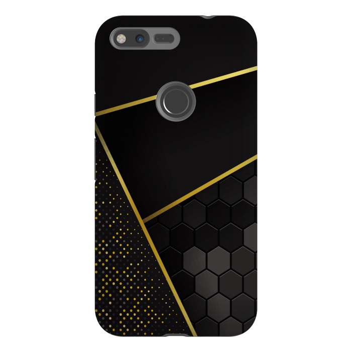Pixel XL StrongFit black gold geometrical art by haroulita