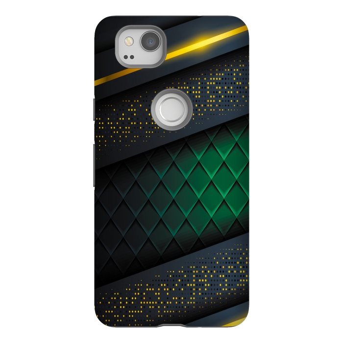 Pixel 2 StrongFit black green geometrical by haroulita