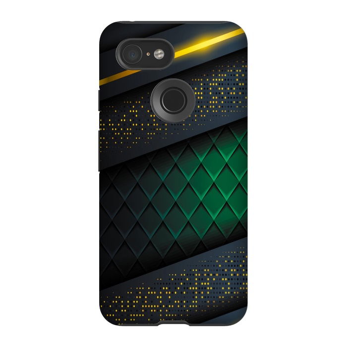 Pixel 3 StrongFit black green geometrical by haroulita