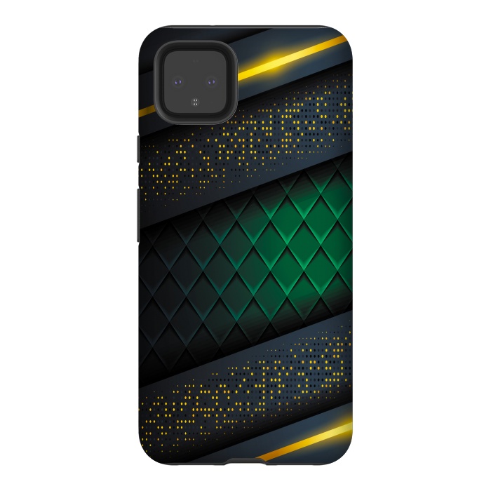 Pixel 4XL StrongFit black green geometrical by haroulita
