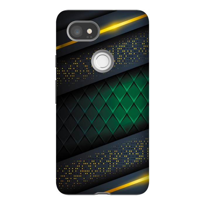 Pixel 2XL StrongFit black green geometrical by haroulita