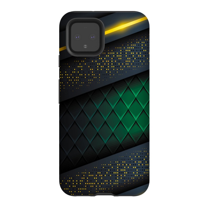 Pixel 4 StrongFit black green geometrical by haroulita