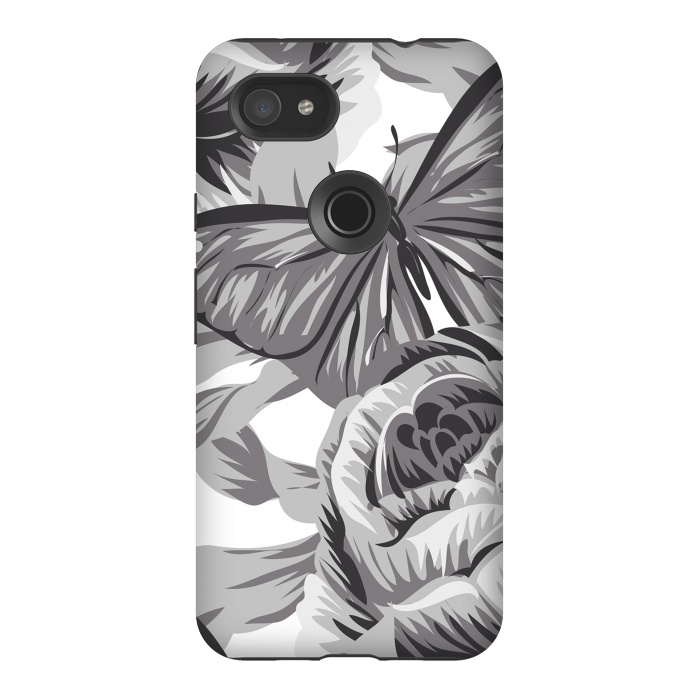 Pixel 3AXL StrongFit minimal floral butterfly by haroulita