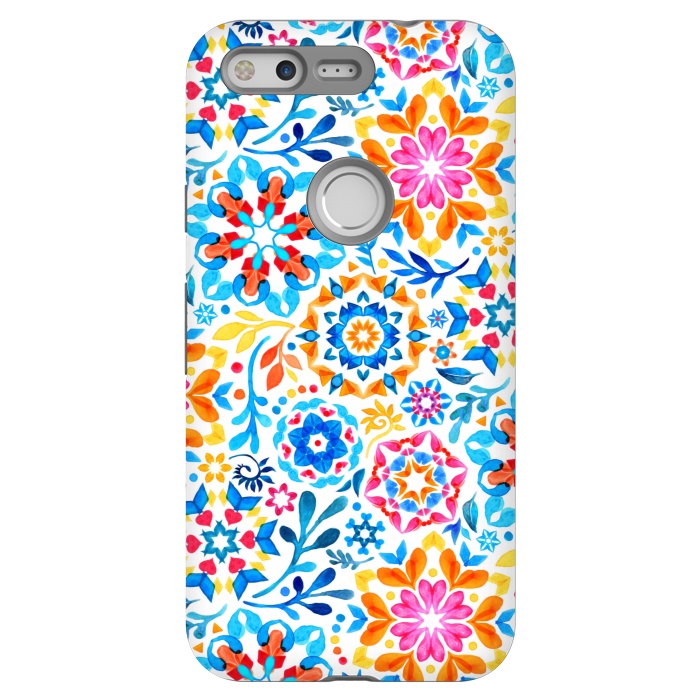 Pixel StrongFit Watercolor Kaleidoscope Floral - brights by Micklyn Le Feuvre