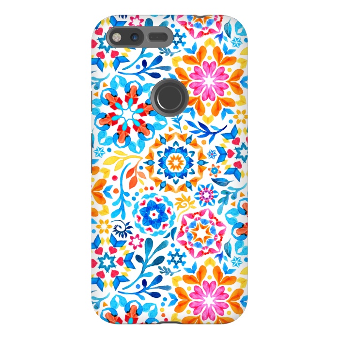 Pixel XL StrongFit Watercolor Kaleidoscope Floral - brights by Micklyn Le Feuvre