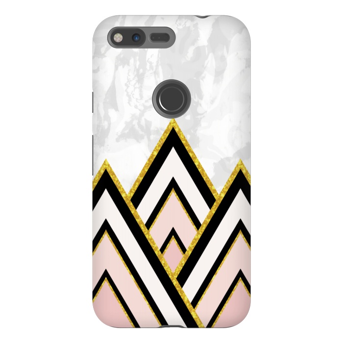 Pixel XL StrongFit Geometric pink gold triangles by Jms