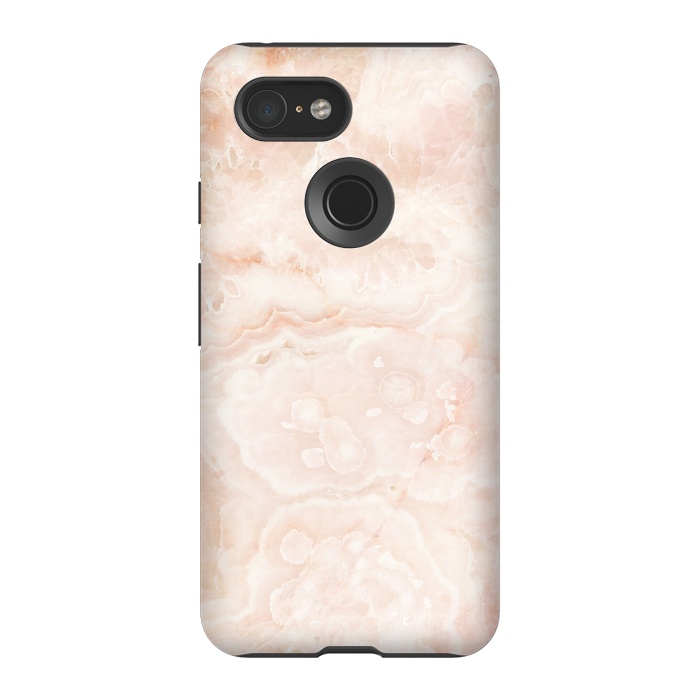 Pixel 3 StrongFit Pastel peach beige marble by Oana 