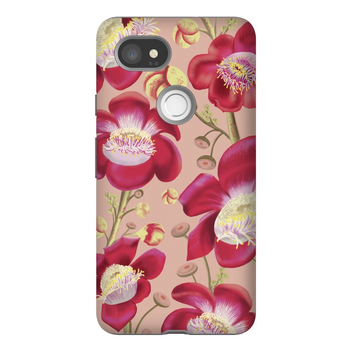 Pixel 2XL StrongFit Cannonball Tree Pattern - Blush by Anis Illustration