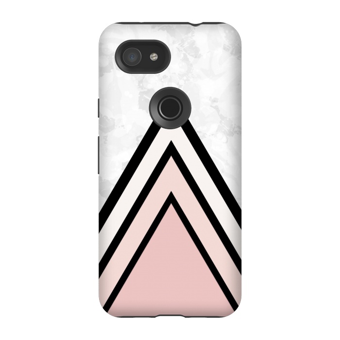 Pixel 3A StrongFit Black pink triangles by Jms