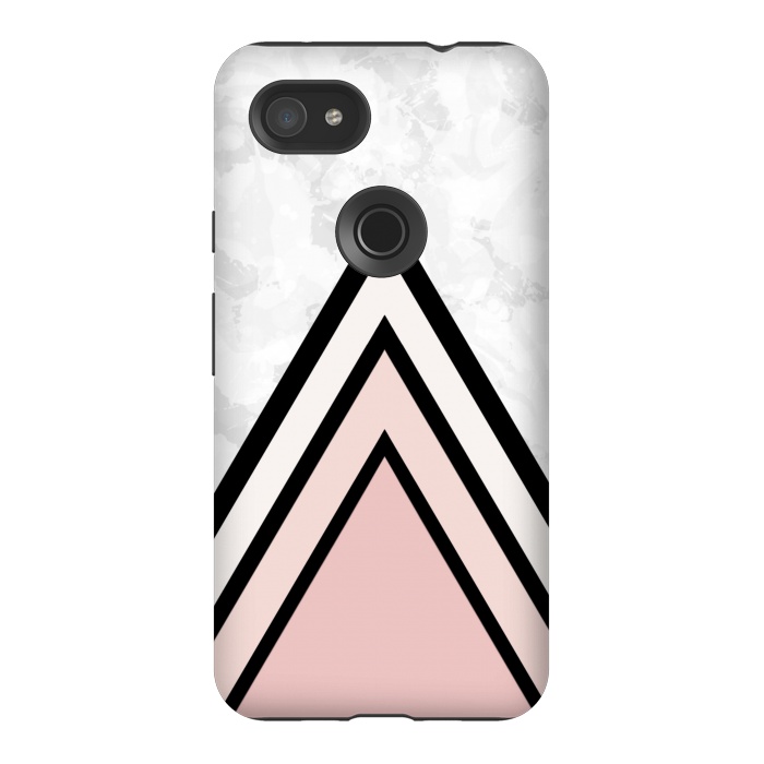 Pixel 3AXL StrongFit Black pink triangles by Jms