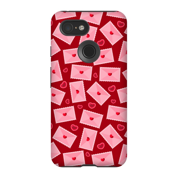 Pixel 3 StrongFit PINK LOVE LETTERS  by MALLIKA