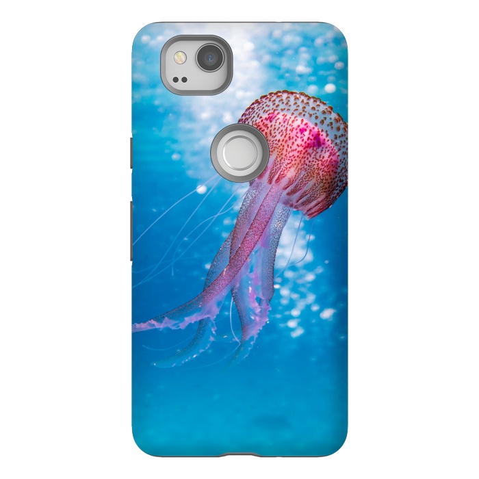 Pixel 2 StrongFit Shallow Focus Photo of Pink and Brown Jellyfish by Winston