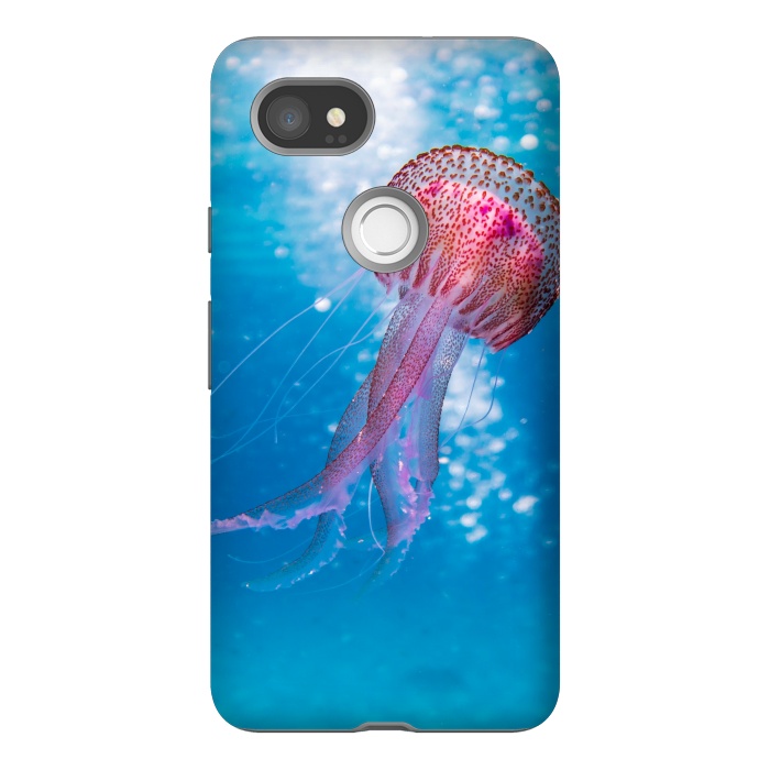 Pixel 2XL StrongFit Shallow Focus Photo of Pink and Brown Jellyfish by Winston