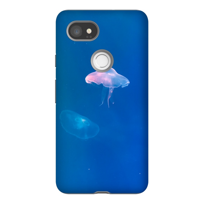 Pixel 2XL StrongFit White Jellyfish in Blue Water by Winston