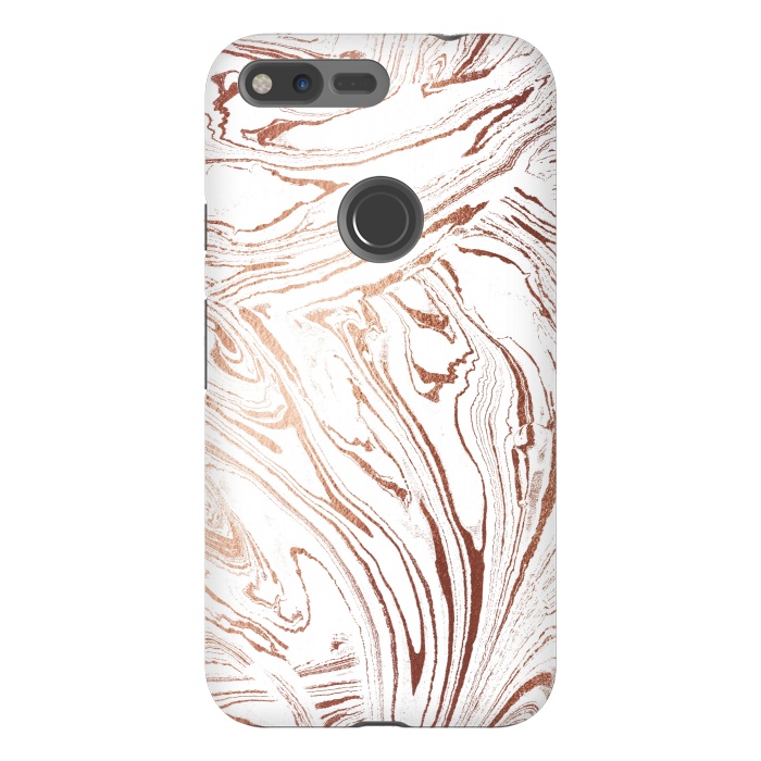 Pixel XL StrongFit White marble with rose gold details by Oana 