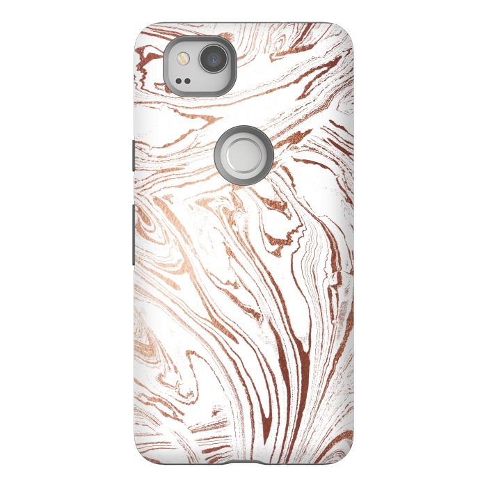 Pixel 2 StrongFit White marble with rose gold details by Oana 