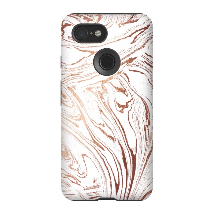 Pixel 3 StrongFit White marble with rose gold details by Oana 