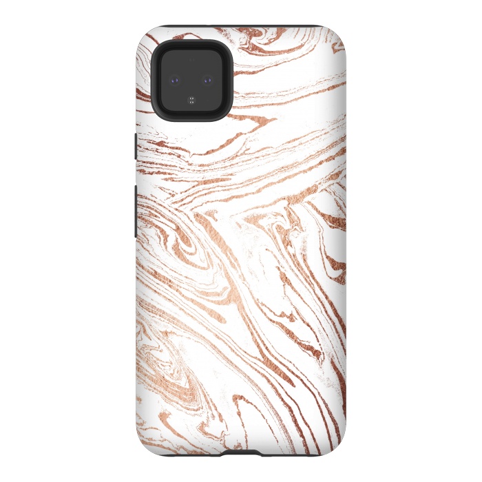 Pixel 4XL StrongFit White marble with rose gold details by Oana 