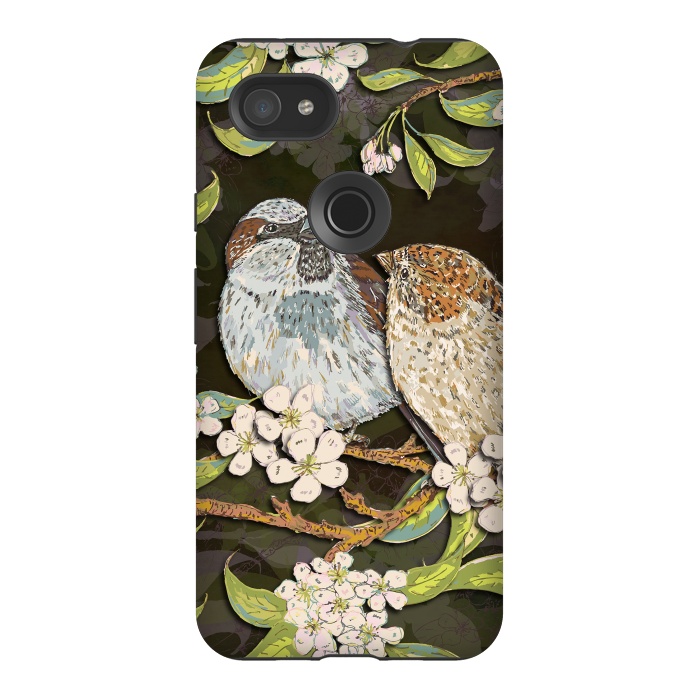 Pixel 3AXL StrongFit Sweet Sparrows by Lotti Brown