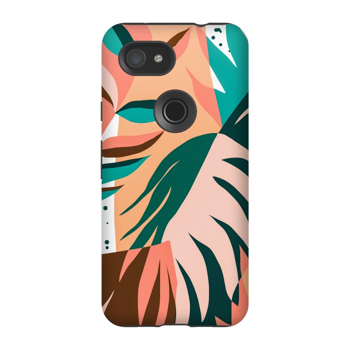 Pixel 3A StrongFit Watching The Leaves Turn, Tropical Autumn Colorful Eclectic Abstract Palm Nature Boho Graphic Design by Uma Prabhakar Gokhale