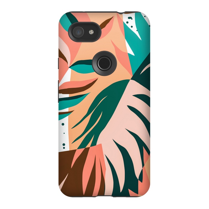 Pixel 3AXL StrongFit Watching The Leaves Turn, Tropical Autumn Colorful Eclectic Abstract Palm Nature Boho Graphic Design by Uma Prabhakar Gokhale