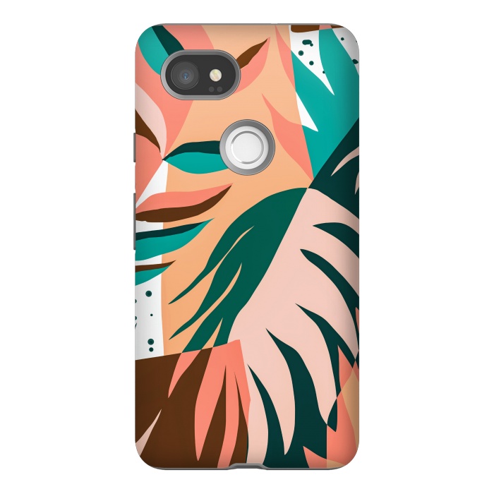 Pixel 2XL StrongFit Watching The Leaves Turn, Tropical Autumn Colorful Eclectic Abstract Palm Nature Boho Graphic Design by Uma Prabhakar Gokhale