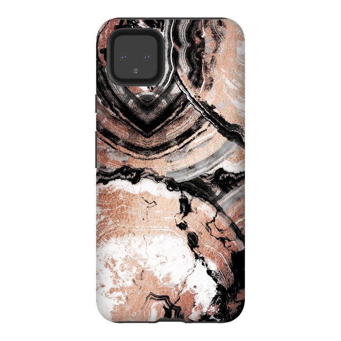 Pixel 4XL StrongFit Rose gold geode marble by Oana 