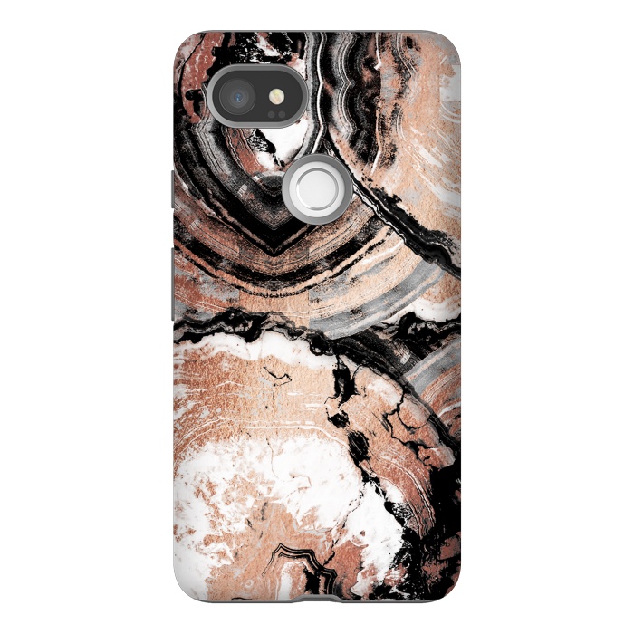 Pixel 2XL StrongFit Rose gold geode marble by Oana 