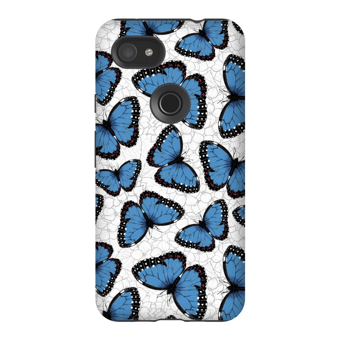 Pixel 3AXL StrongFit Blue morpho butterflies by Katerina Kirilova