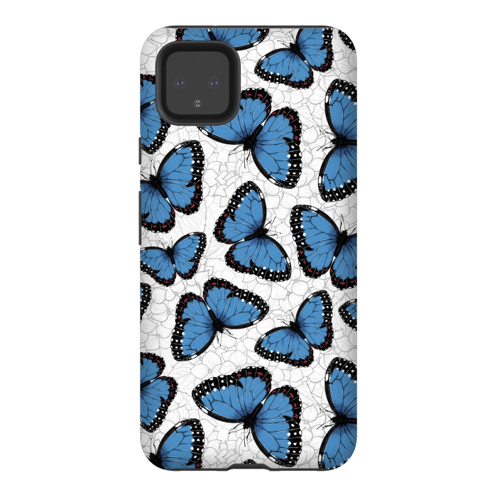 Pixel 4XL StrongFit Blue morpho butterflies by Katerina Kirilova