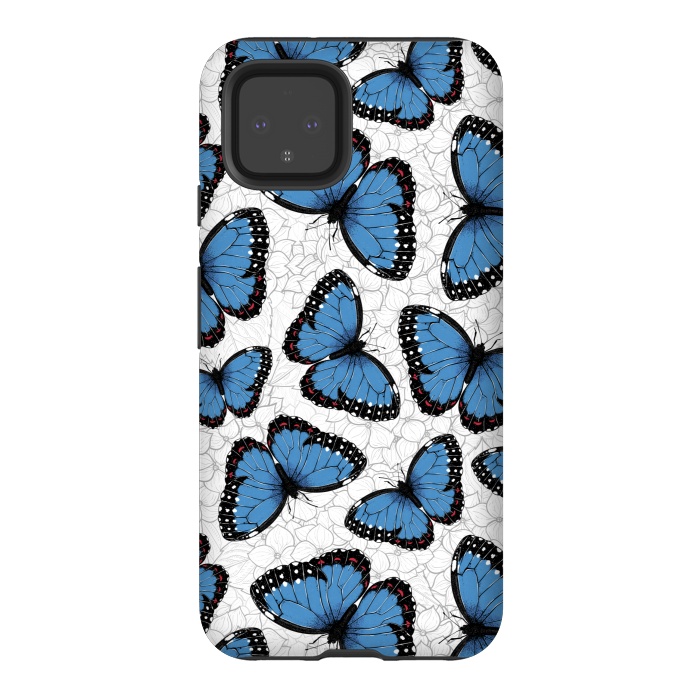 Pixel 4 StrongFit Blue morpho butterflies by Katerina Kirilova
