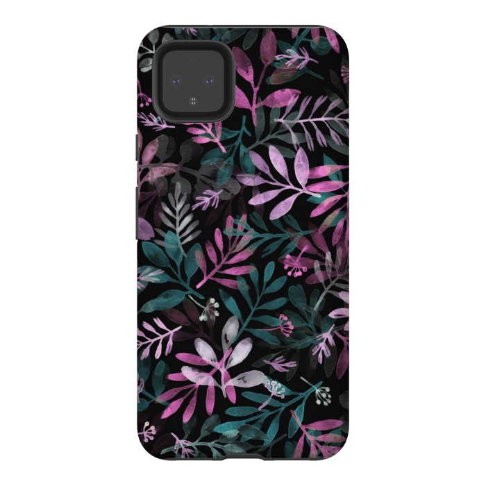 Pixel 4XL StrongFit pink and green branches by Alena Ganzhela