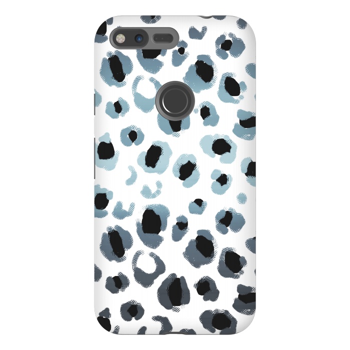 Pixel XL StrongFit Blue silver leopard spots by Oana 