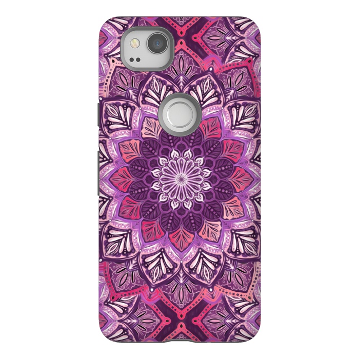 Pixel 2 StrongFit Perfect Pearly Plum Mandala by Micklyn Le Feuvre
