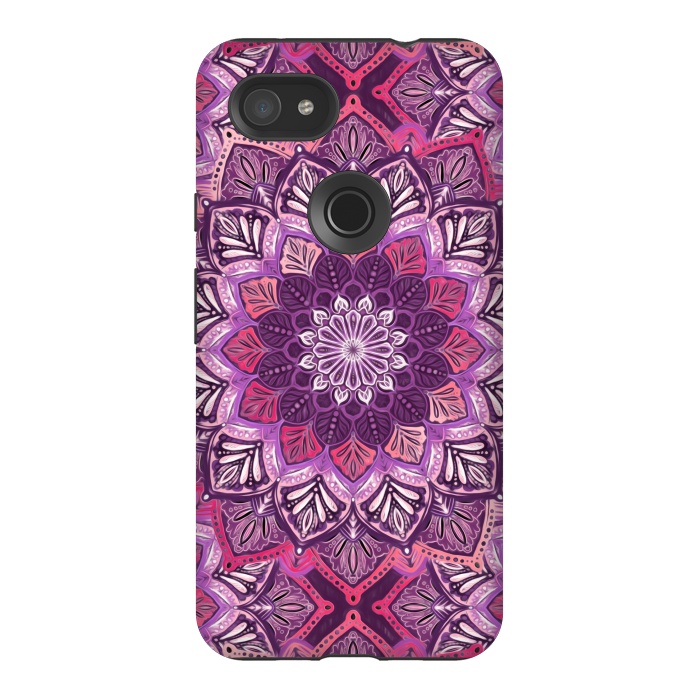 Pixel 3AXL StrongFit Perfect Pearly Plum Mandala by Micklyn Le Feuvre