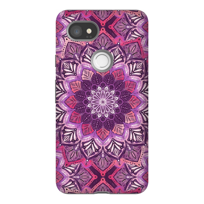 Pixel 2XL StrongFit Perfect Pearly Plum Mandala by Micklyn Le Feuvre