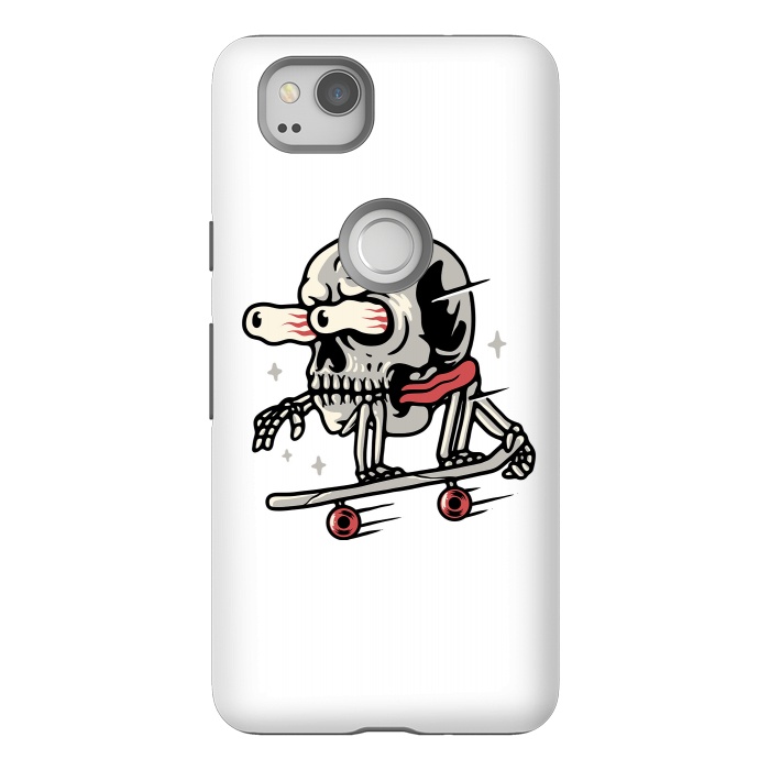 Pixel 2 StrongFit Skull Skateboarding by Afif Quilimo