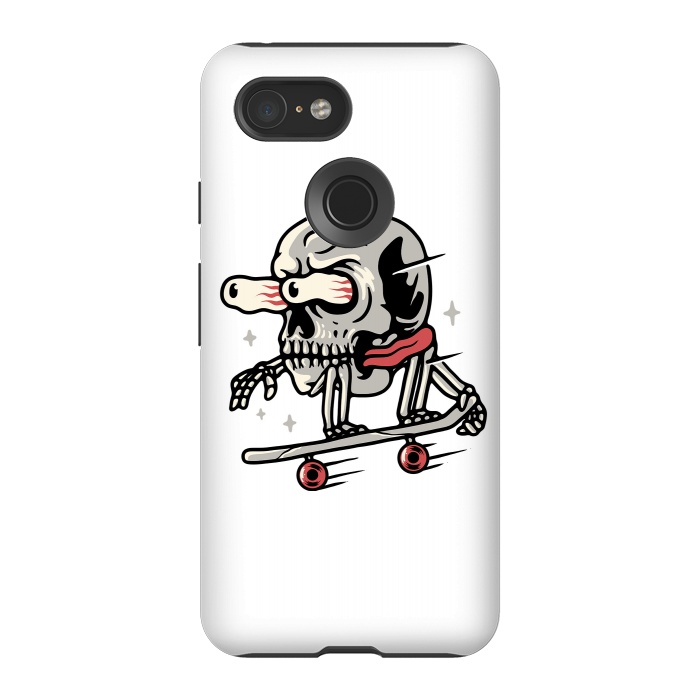 Pixel 3 StrongFit Skull Skateboarding by Afif Quilimo