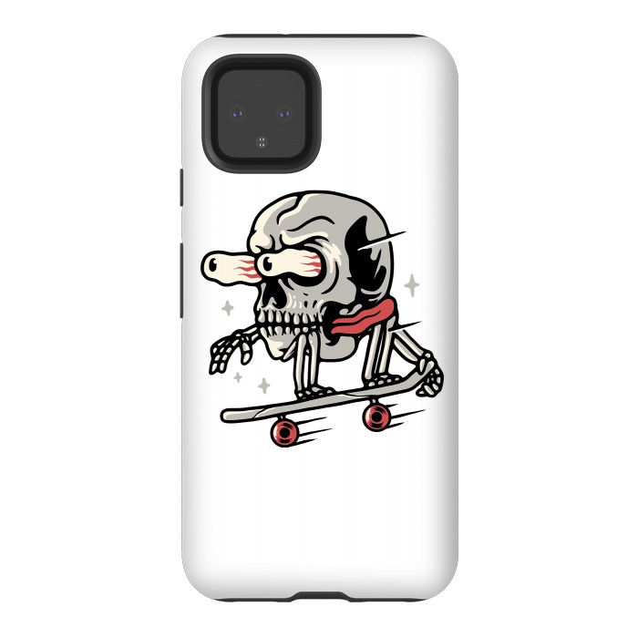 Pixel 4 StrongFit Skull Skateboarding by Afif Quilimo