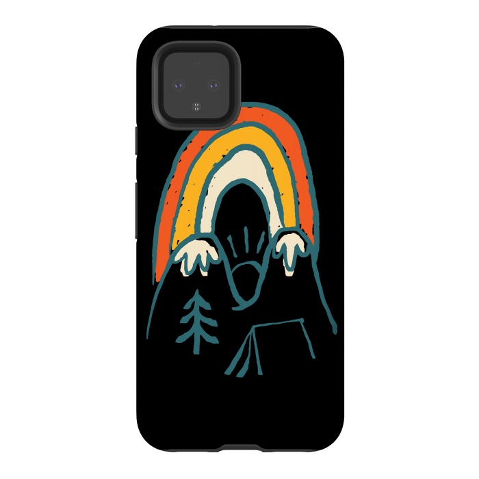 Pixel 4 StrongFit Mountain and Rainbow by Afif Quilimo