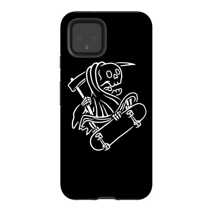 Pixel 4 StrongFit Grim Reaper Skateboarding by Afif Quilimo