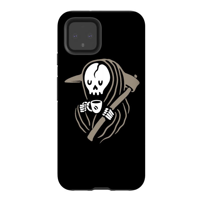 Pixel 4 StrongFit Grim Reaper Love Coffee by Afif Quilimo