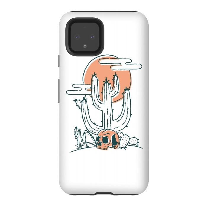 Pixel 4 StrongFit Skull and Cactus by Afif Quilimo