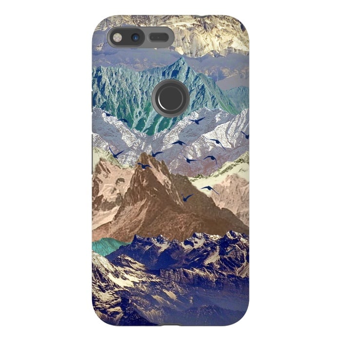 Pixel XL StrongFit Mountain landscape utopic nature collage  by Oana 