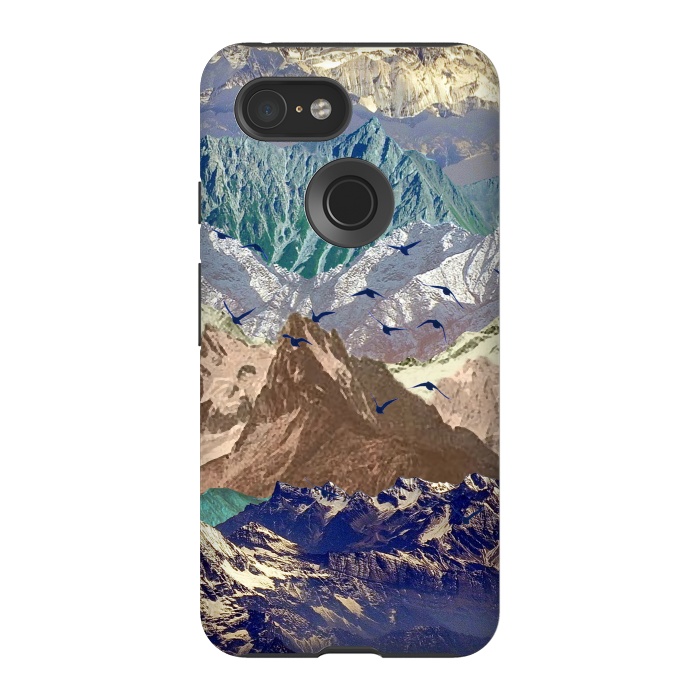 Pixel 3 StrongFit Mountain landscape utopic nature collage  by Oana 