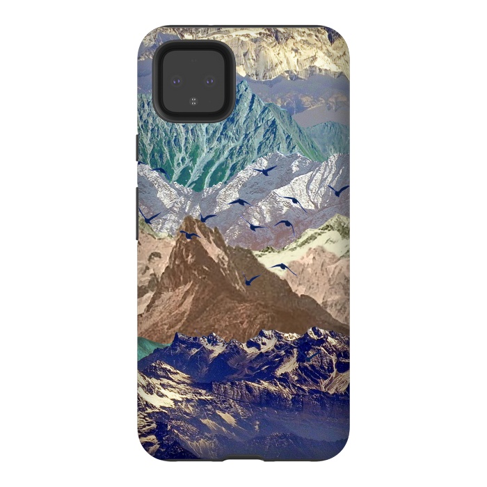 Pixel 4XL StrongFit Mountain landscape utopic nature collage  by Oana 