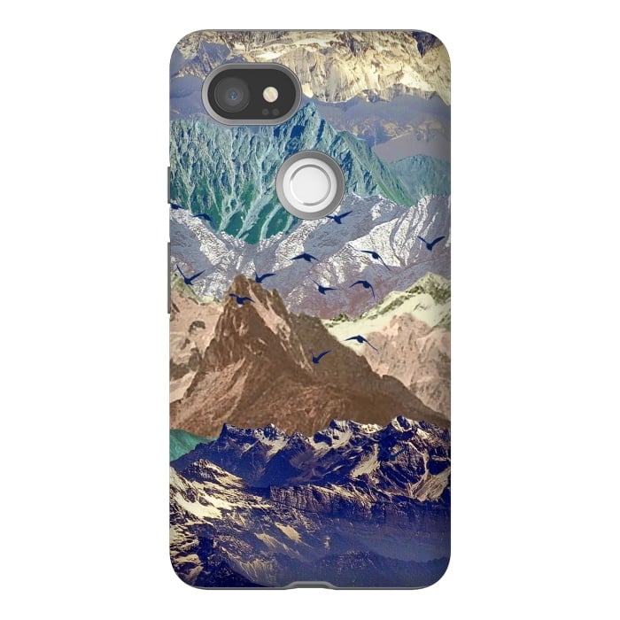 Pixel 2XL StrongFit Mountain landscape utopic nature collage  by Oana 