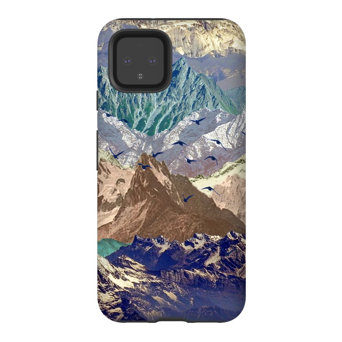 Pixel 4 StrongFit Mountain landscape utopic nature collage  by Oana 
